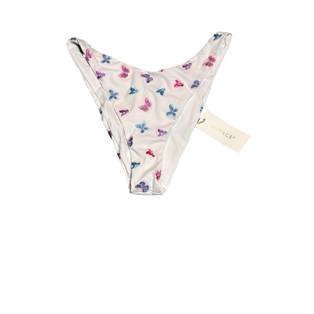 L*Space Revolve Bitsy Bikini Bottoms Beach Y2K Colorful Butterfly Print Sz M NWT - Picture 2 of 7